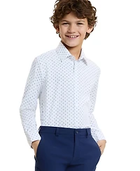 Michael Kors Boys' 8-20 Spead Collar Arrow Print Shirt