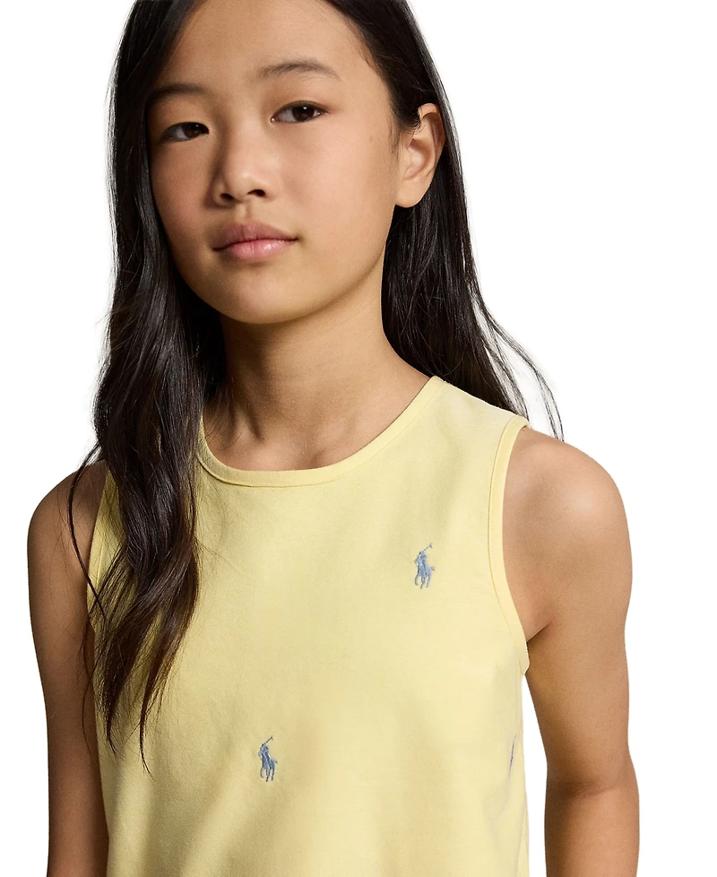 Polo Ralph Lauren Girls' 7-16 Pony Crewneck Oxford Dress