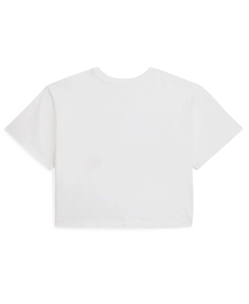 Polo Ralph Lauren Girls' 7-16 Floral Flag Crewneck Jersey Boxy T-Shirt