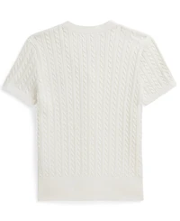 Polo Ralph Lauren Girls' 7-16 Bear Cable V-Neck Cardigan