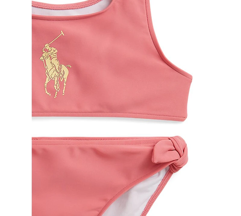 Polo Ralph Lauren Girls' 7-16 Scoop Neck Bikini Top and Bottom, 2-Piece Set
