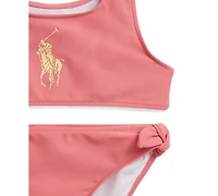Polo Ralph Lauren Girls' 7-16 Scoop Neck Bikini Top and Bottom, 2-Piece Set