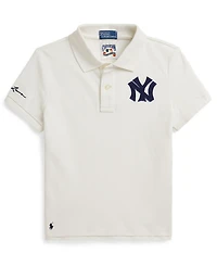 Polo Ralph Lauren Girls' 7-16 Two-Button Placket Yankees Shirt