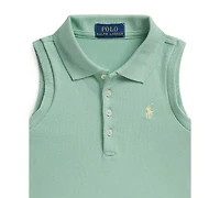 Polo Ralph Lauren Girls' 2-6X Stretch Mesh Four-Button Placket Shirt