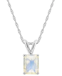Macy's Moonstone (1-7/8 ct. t.w.) Pendant Necklace 14k White Gold (Also Available Topaz)