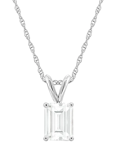 Macy's Moonstone (1-7/8 ct. t.w.) Pendant Necklace 14k White Gold (Also Available Topaz)