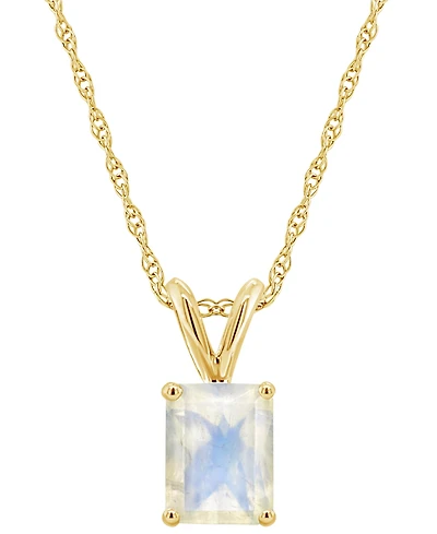 Macy's Moonstone (1-7/8 ct. t.w.) Pendant Necklace 14k White Gold (Also Available Topaz)