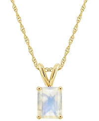 Macy's Moonstone (1-7/8 ct. t.w.) Pendant Necklace 14k White Gold (Also Available Topaz)