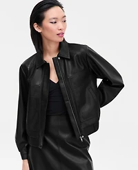 I.n.c. International Concepts Women's Faux-Leather Bomber Jacket, Macy's Exclusive