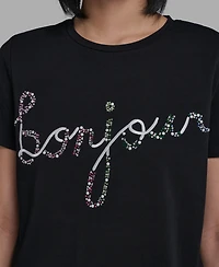 Karl Lagerfeld Paris Women's Crew Neck Sunglasses T-Shirt