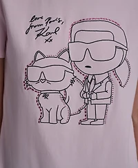 Karl Lagerfeld Paris Women's Crew Neck Short-Sleeve T-Shirt