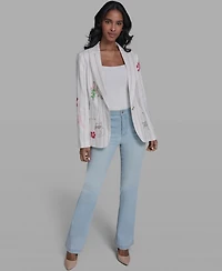 Karl Lagerfeld Paris Women's Stripe Collared Blazer