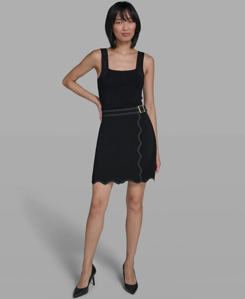 Karl Lagerfeld Paris Women's Scallop Trim Skirt