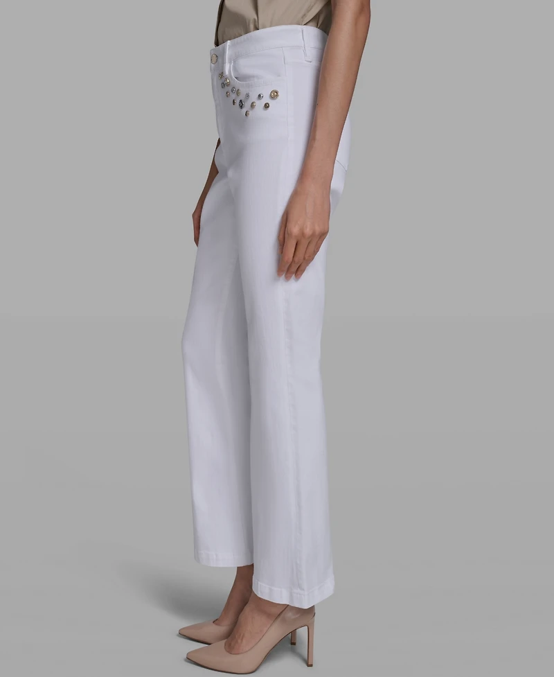 Karl Lagerfeld Paris Women's Mid Rise Straight Jeans