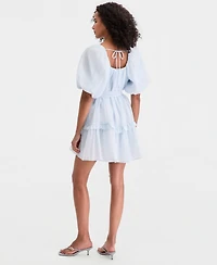 On 34th Women's Puff Sleeve Square-neck Mini Dress, Macy's Exclusive