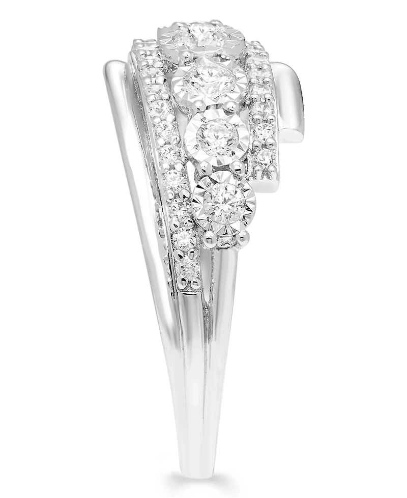 Diamond Three Row Ring (1/2 ct. t.w.) 14k Gold