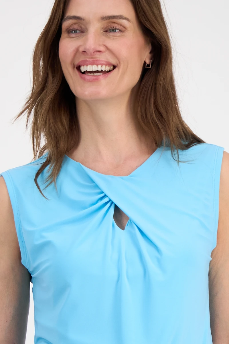 Kasper Women's Twist-Neck Extended-Shoulder Top
