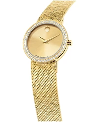 Movado Women's Museum Velura Lab Grown Diamond Swiss Quartz Light Yellow Pvd Steel Watch, 25mm