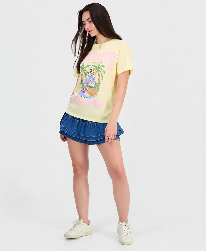 Grayson Threads, The Label Juniors' Mickey Minnie Surf Graphic T-Shirt