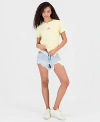 Freeze 24-7 Juniors' Shell Embroidered Crewneck T-Shirt