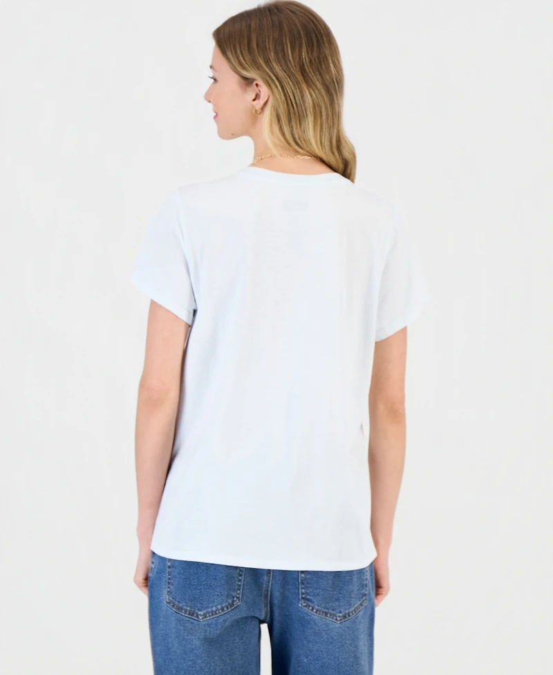 Mickey Mouse Juniors' Flower Graphic Crewneck T-Shirt