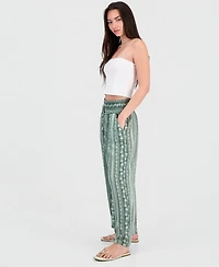 Kingston Grey Juniors' Printed Wide-Leg Cropped Pants