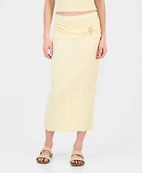 Madden Girl Juniors' Pucker-Knit Starfish Midi Skirt