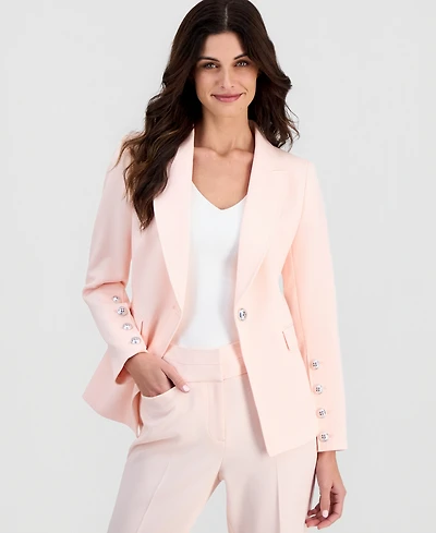 Tahari Asl Women's Peak Lapel One-Button Blazer