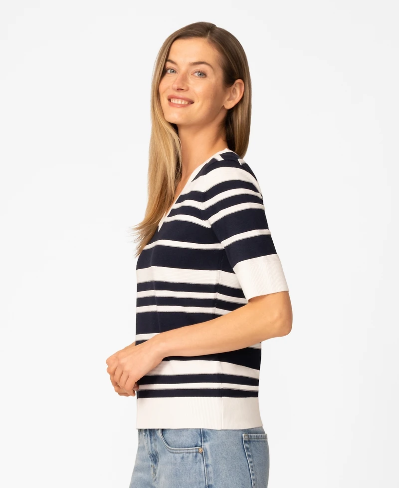 Melissa Paige Women's Textured Stripe Sweater, Macy's Exclusive