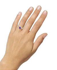 Macy's Amethyst (1-1/10 ct. t.w.) & Lab-Grown White Sapphire (1/3 Ring 14k Gold Over Sterling Silver (Also Available Multi-Stones)