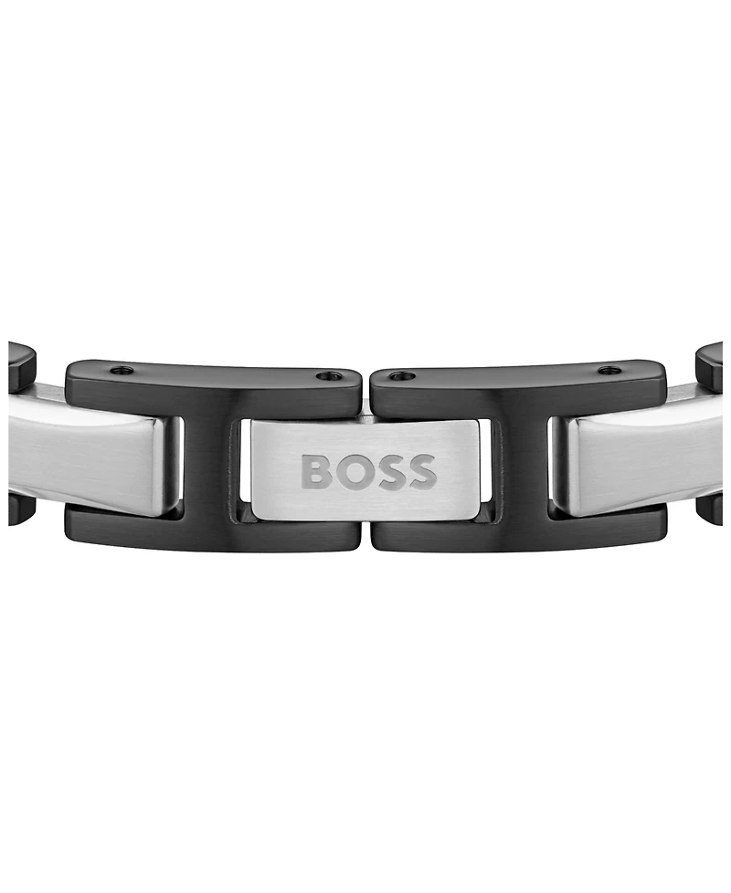 Hugo Boss Men Nolan Stainless Steel Ionic Plated Black Steel Bracelet