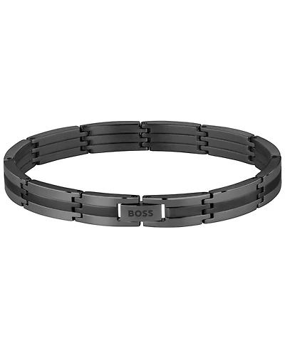 Hugo Boss Men Brooks Ionic Plated Black Steel Bracelet