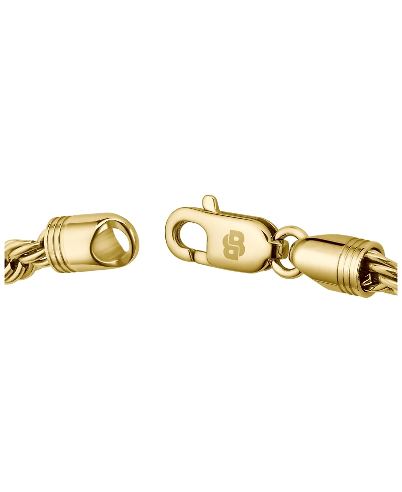 Hugo Boss Men Myles Ionic Plated Thin Gold Steel Necklace