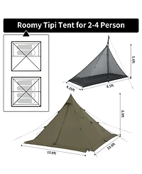 Naturehike 4 Season Hot Tent with Stove Jack, Windproof Waterproof Cold Weather Winter Tents for Camping