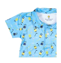Florence Eiseman Baby Boy Golf Print Performance Knit Shortall