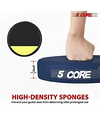 5 Core Guitar Stool 3.15" Padded Chair Foldable Heavy Duty Music Seat Built in Foot Rest Guitar Stand