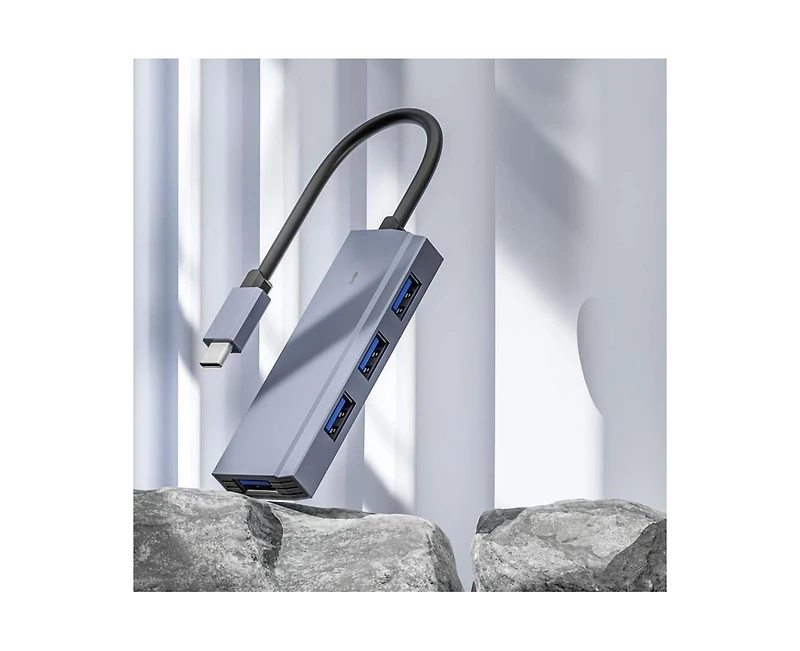 Risokeys 4-in-1 Usb C Hub with 4 Usb 3.0 Ports, 5Gbps High-Speed Data Transfer, Docking Station