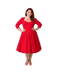 Unique Vintage Plus Sweetheart Swing Dress