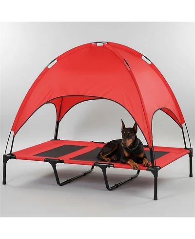 Aostirmotor Modern Elevated Dog Cot, Portable & Breathable Cooling Pet Bed