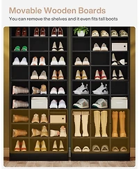 Tribesigns 10-Tier Wooden Shoe Storage Cabinet with 30 Cubbies, Freestanding Tall Rack Organizer