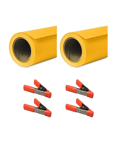 Savage 107"x150' Widetone Seamless Background Paper, 2-Pack, Bundle with 4x 1-1/4x1" Steel Spring Clamp