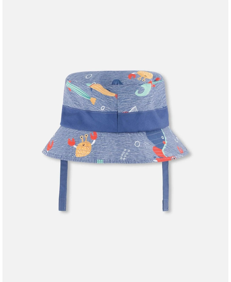 Deux par Toddler Polyester Beach Hat Marine Animal Print