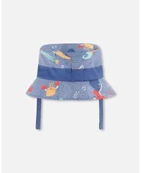 Deux par Toddler Polyester Beach Hat Marine Animal Print