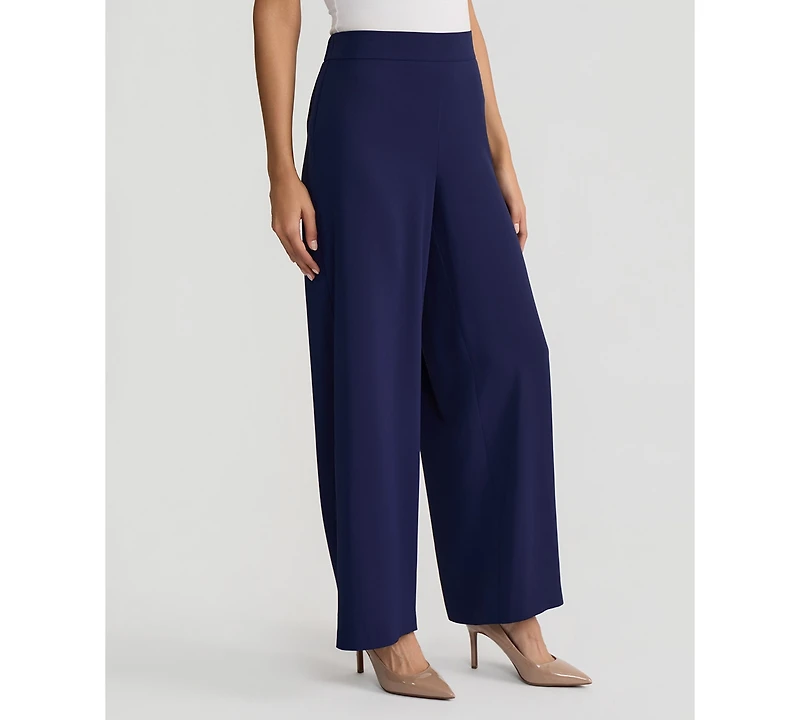Kasper Women's Chiffon High-Rise Pull-On Wide-Leg Pants