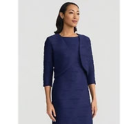 Kasper Women's Wave Knit 3/4-Sleeve Shrug, Regular & Petite