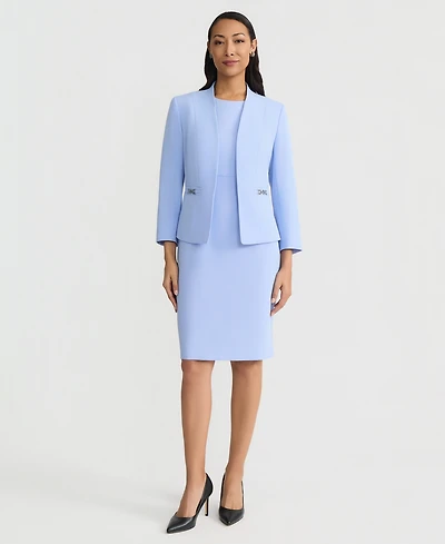 Kasper Women's Seamed Buckle-Trim Cardigan