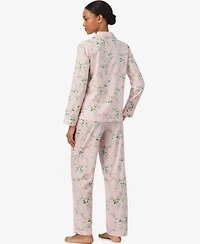 Lauren Ralph Long Sleeve Notch Collar Pajama Set