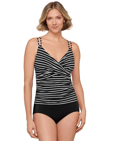 ShapeSolver Sport by Mimi Flamingo Women's V-Neck Crossover Tankini