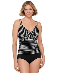 ShapeSolver Sport by Mimi Flamingo Women's V-Neck Crossover Tankini
