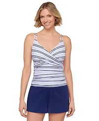 ShapeSolver Sport by Mimi Flamingo Women's V-Neck Crossover Tankini